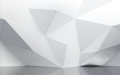 abstract interior wall with polygonal pattern