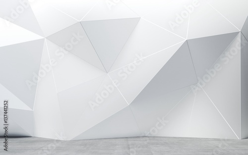 abstract interior wall with polygonal pattern
