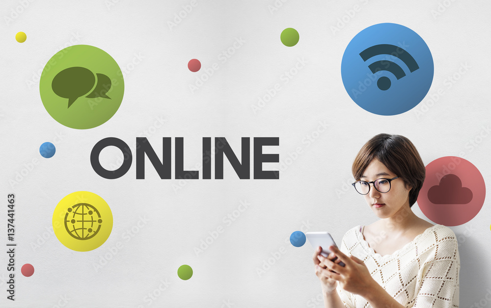 Fototapeta premium Internet Communication Network Icon Concept