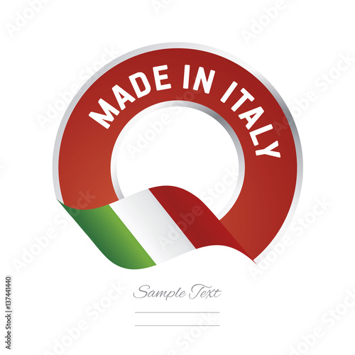 Made in Italy flag green color label button logo icon banner