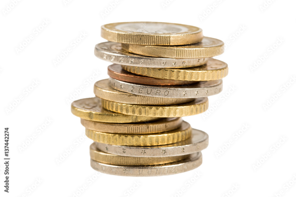 Stack of euro coins