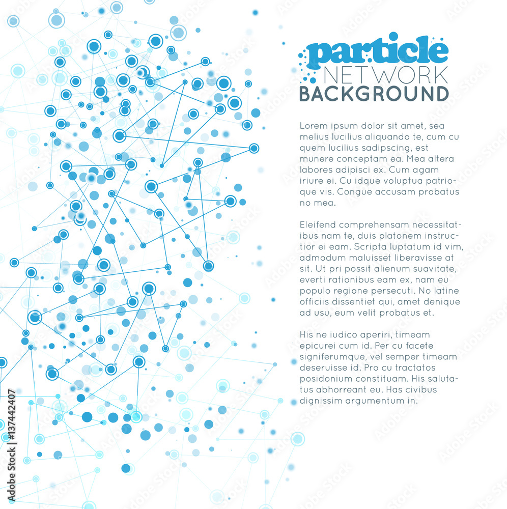 Blue network with particles design backdrop