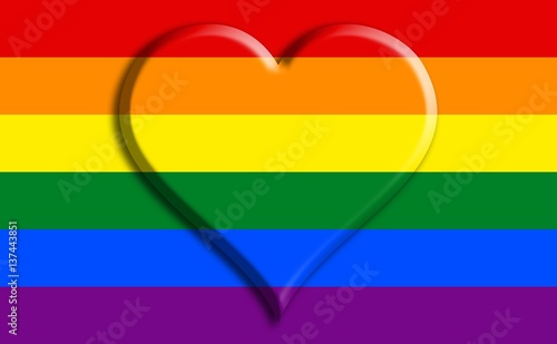 Bandera arcoíris con corazón