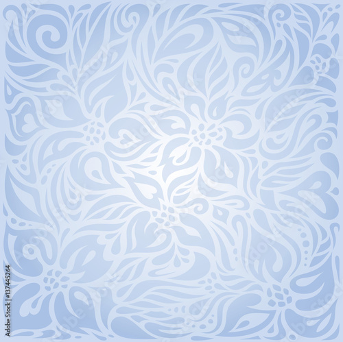 Blue floral vector invitation decorative background design © elvil