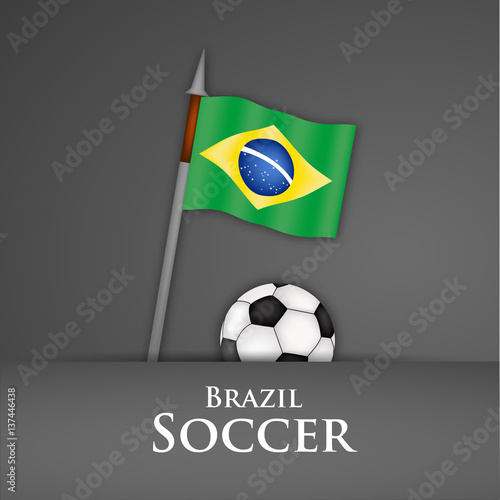 Illustration of Brazil flag participating in soccer tournament