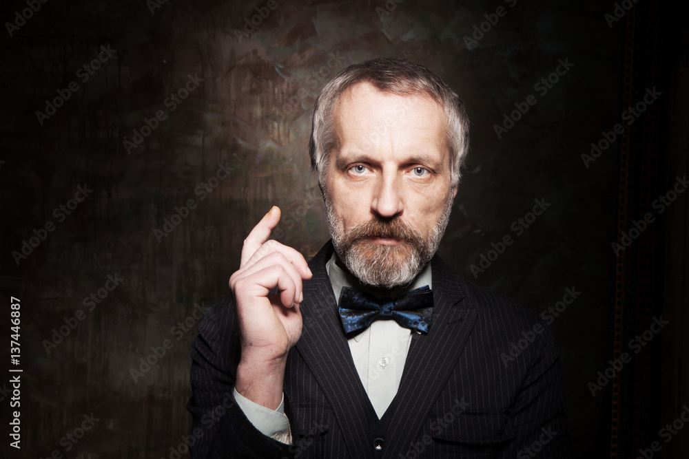 The bearded professor in a stylish bow tie The bearded professor in a stylish bow tie