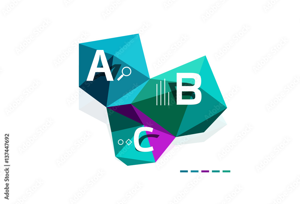Abstract triangle low poly infographic template Abstract triangle low poly infographic template