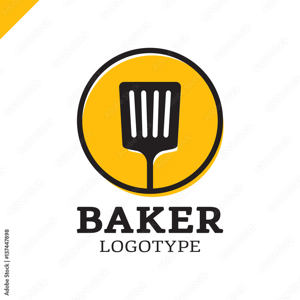 simple kitchen spatula or bakery logo icon in the circle simple kitchen spatula or bakery logo icon in the circle
