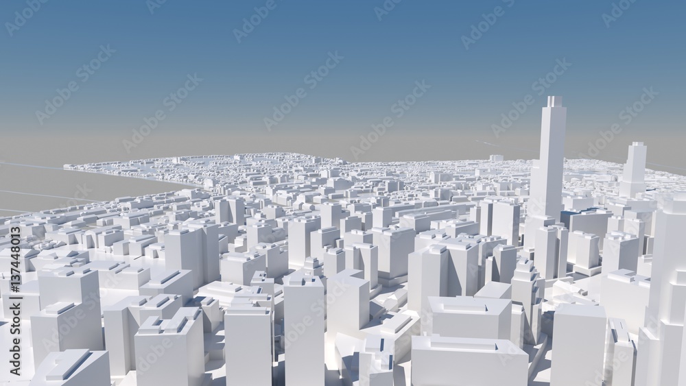 Obraz premium Abstract urban landscape, 3 d render