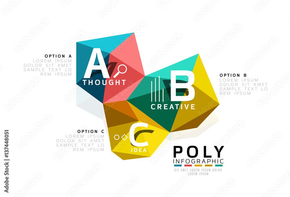 Fototapeta premium Abstract low poly infographics template