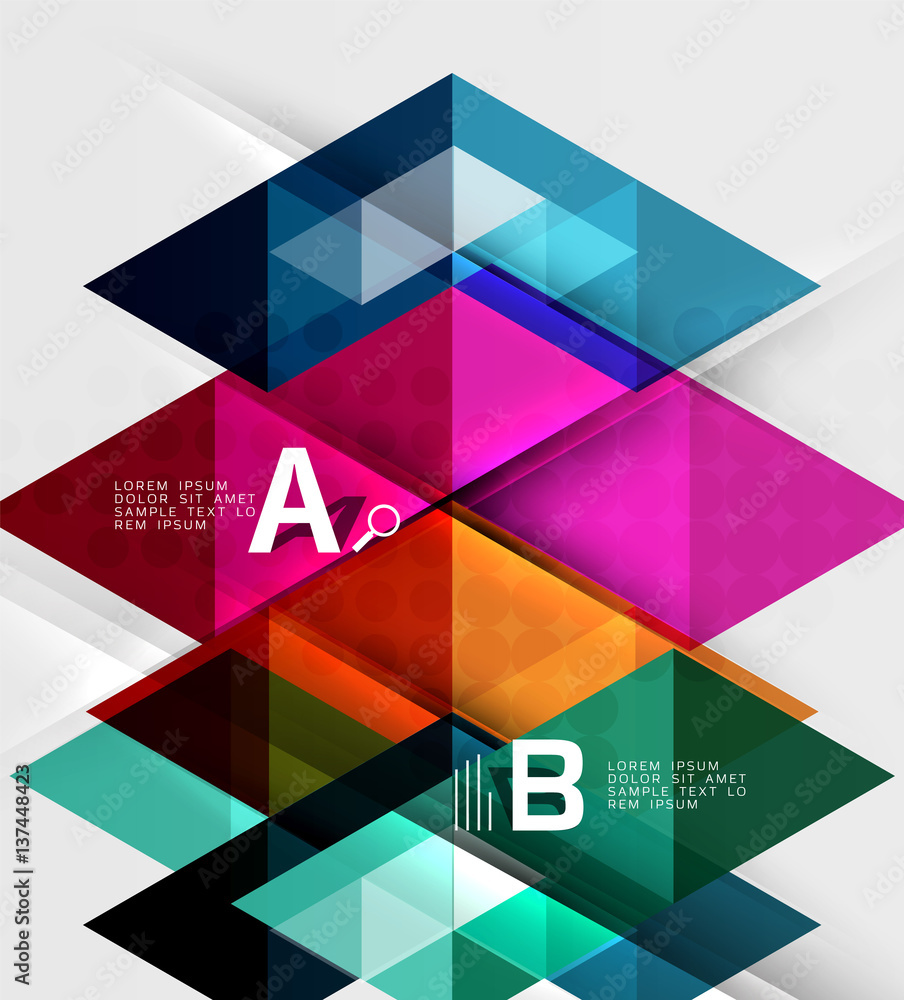 Futuristic triangle tile background with options Futuristic triangle tile background with options