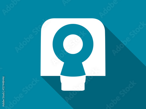 Tomography icon with long shadow. Magnetic resonance imaging. Vector illustration