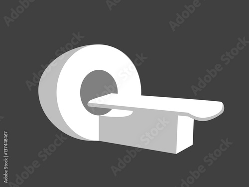 Tomography flat icon . Magnetic resonance imaging. Vector illustration