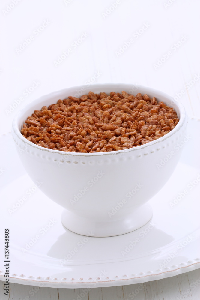 Delicious crisped rice chocolate cereal Delicious crisped rice chocolate cereal
