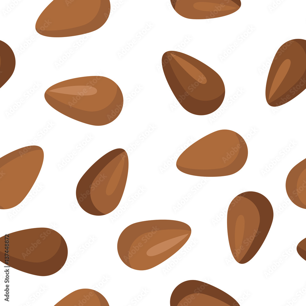 Obraz premium Flax Seeds Seamless Pattern Vector in Flat Design.