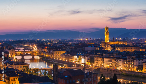 Panoramic view of Florence on a sunset  Italy
