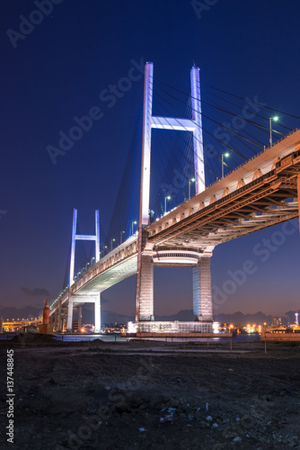 Wallpaper Mural Yokohama Bay Bridge at night - 夜の横浜ベイブリッジ１ Torontodigital.ca