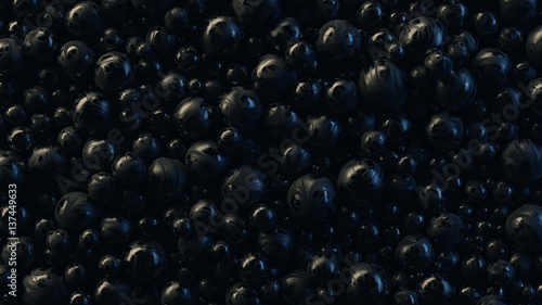 Black abstract spheres as background