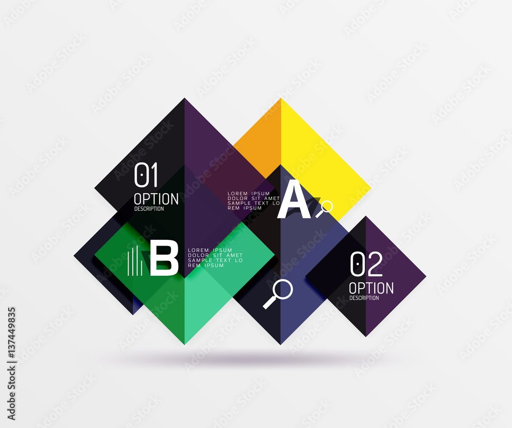 Geometric abstract background with option infographic Geometric abstract background with option infographic