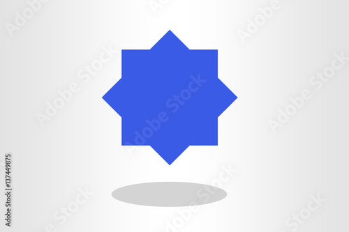 Illustration of nine pointed star against plain background photo