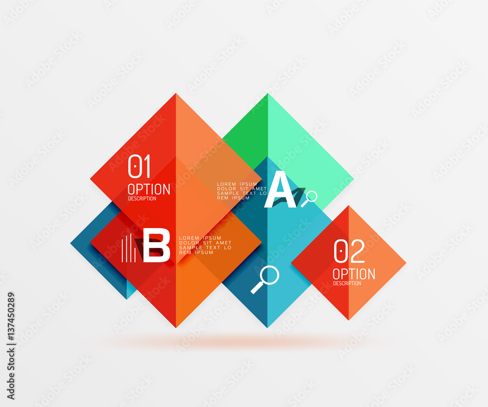 Geometric abstract background with option infographic Geometric abstract background with option infographic