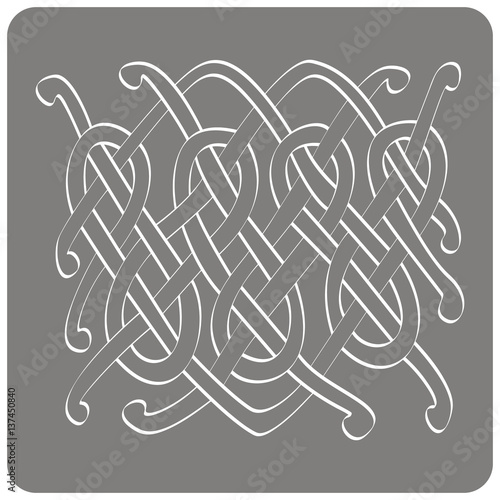 monochrome icon with Celtic art and ethnic ornaments for your design