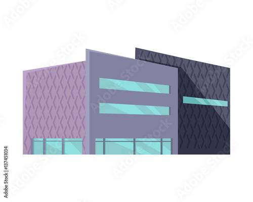 Shopping Mall Web Template in Flat Design.