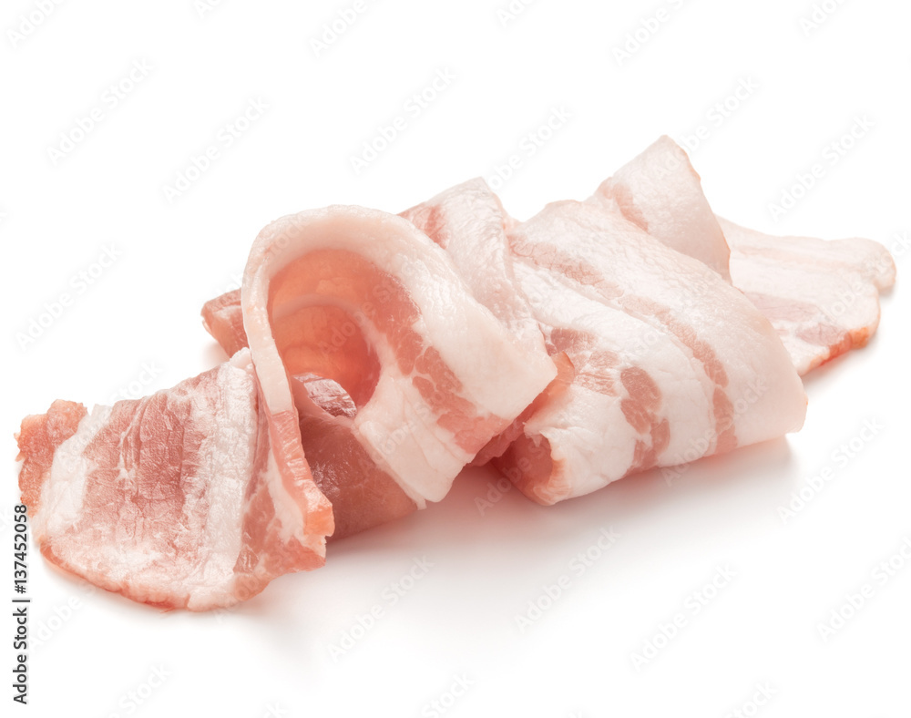 sliced pork bacon isolated on white background cutout sliced pork bacon isolated on white background cutout