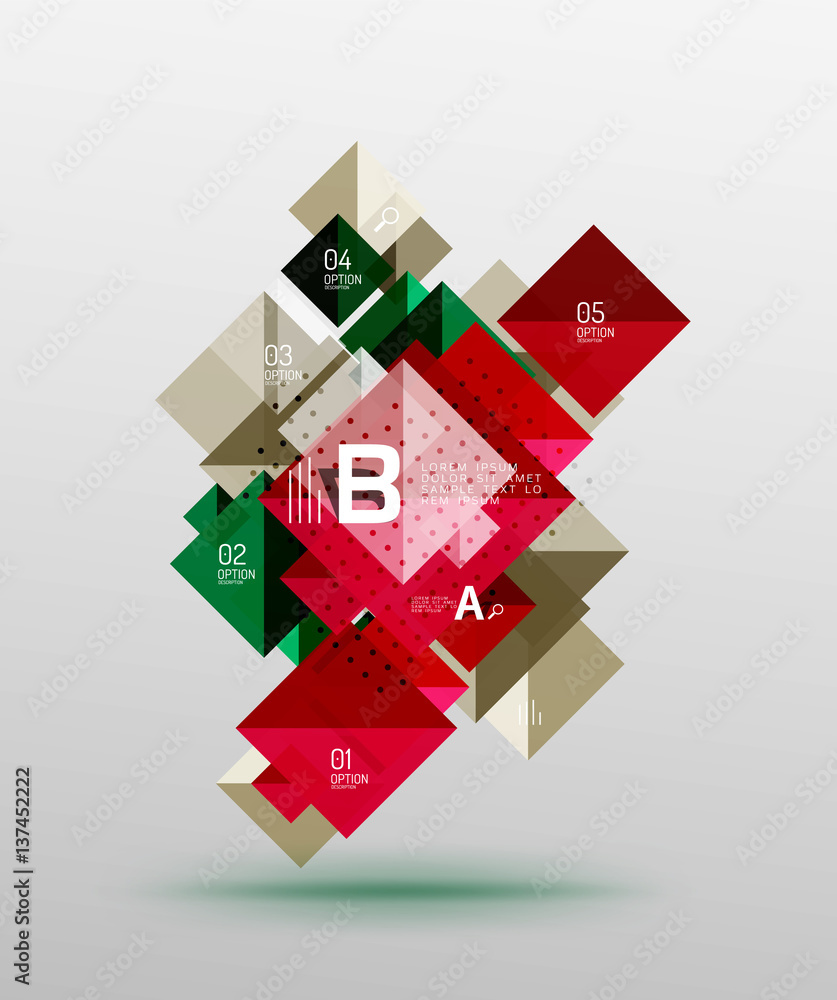 Modern square composition, abstract banner Modern square composition, abstract banner