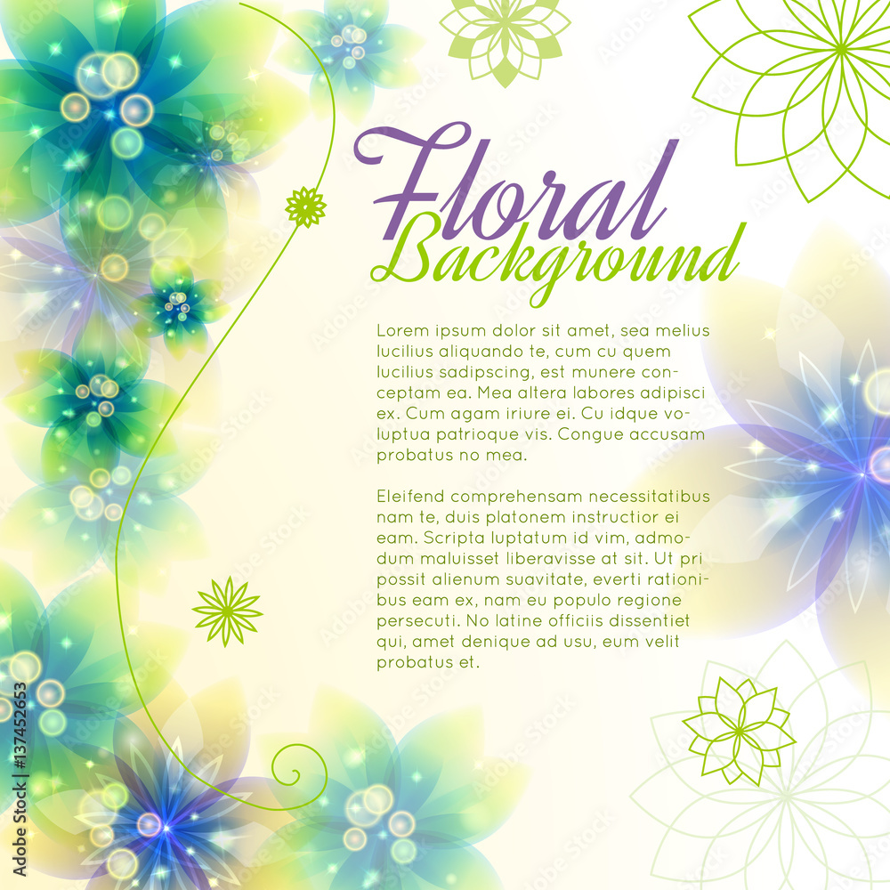 Floral spring background with flowers