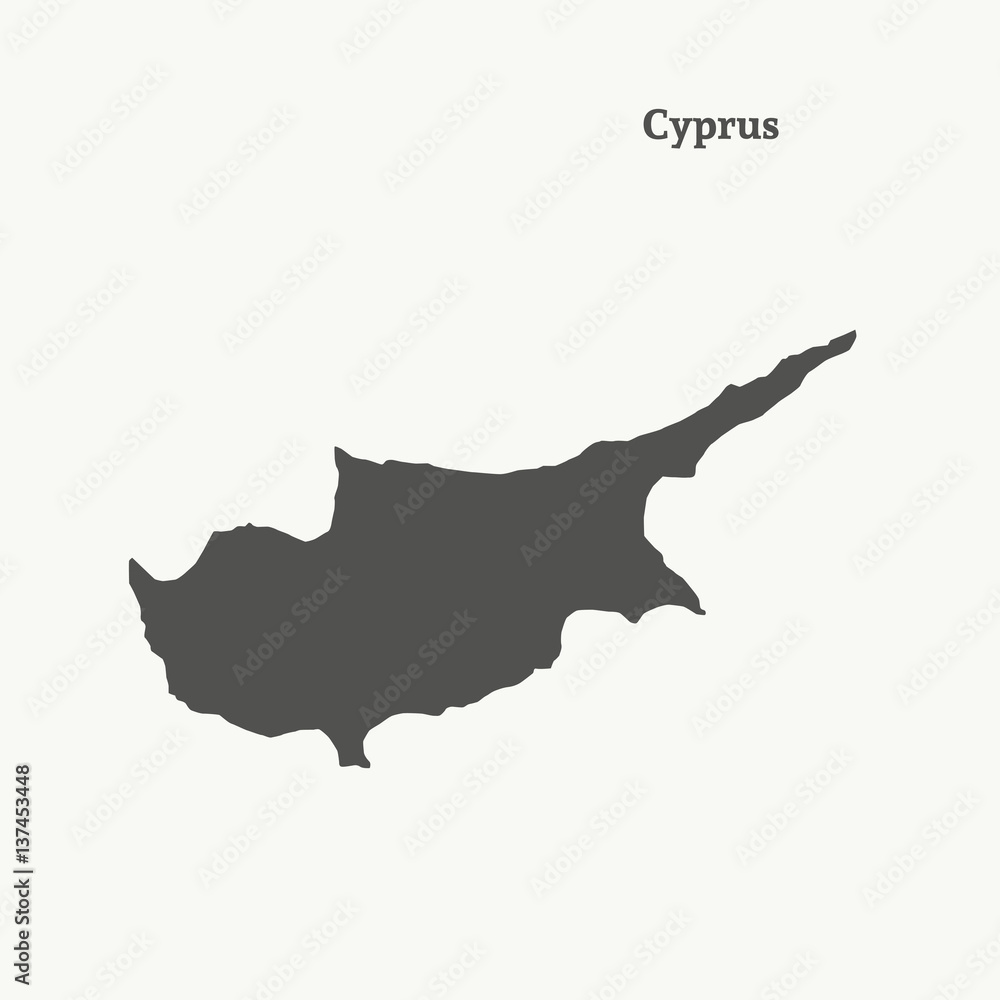 Outline map of Cyprus.  vector illustration.