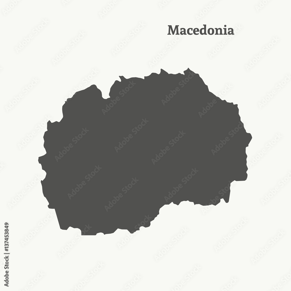 Outline map of Macedonia. vector illustration.