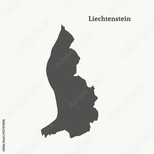 Outline map of Liechtenstein. vector illustration.