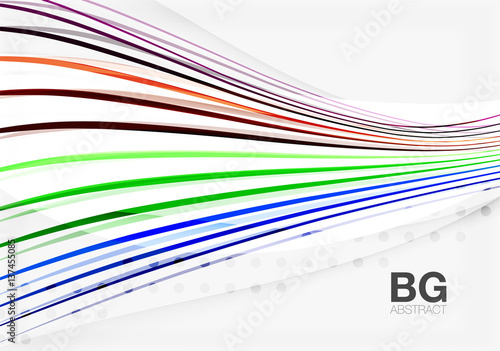 Vector color stripes, wave lines modern geometric background