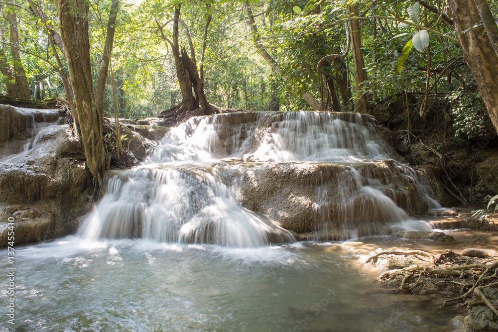 beautiful green waterfall in thailand beautiful green waterfall in thailand