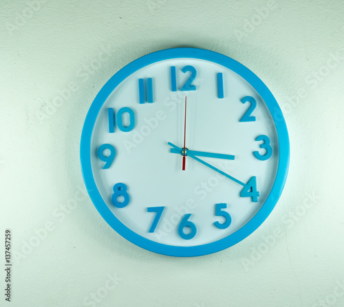 Clock face on wall Time concept.