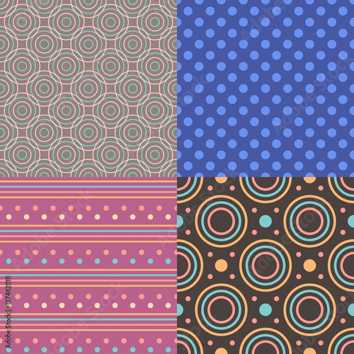 Set seamless background with geometric pattern, vector.