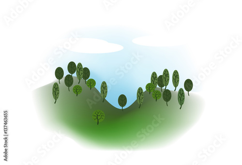 Illustration summer forest vector