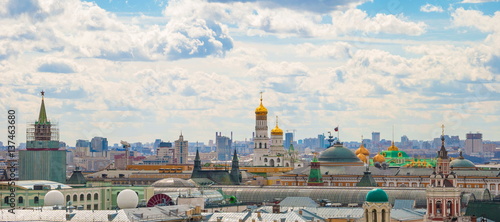 Moscow. Top view of the city and the Kremlin