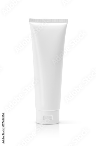 blank packaging cosmetic tube isolated on white background