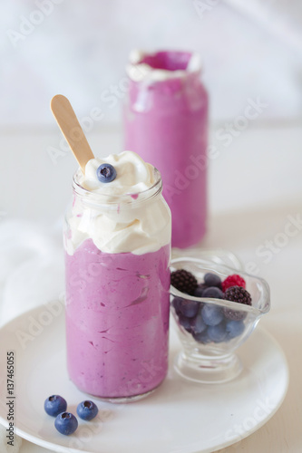 Blueberry banana smoothie photo