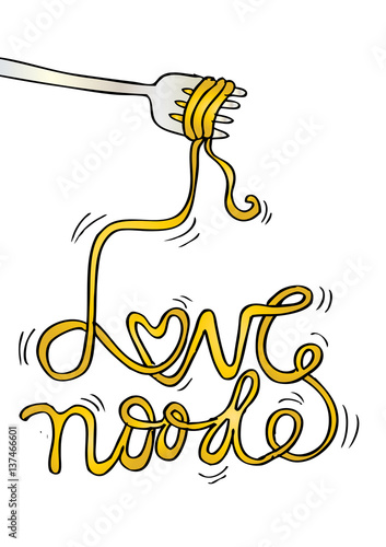Love noodle lettering with fork.