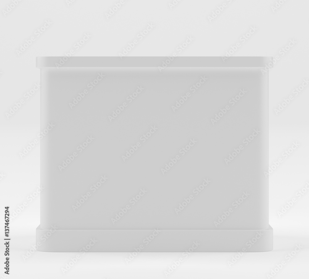 Trade exhibition stand on white background. 3d rendering. Trade exhibition stand on white background. 3d rendering.