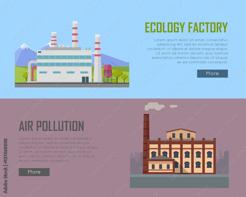 Ecology Factory and Air Pollution Plant Banners.
