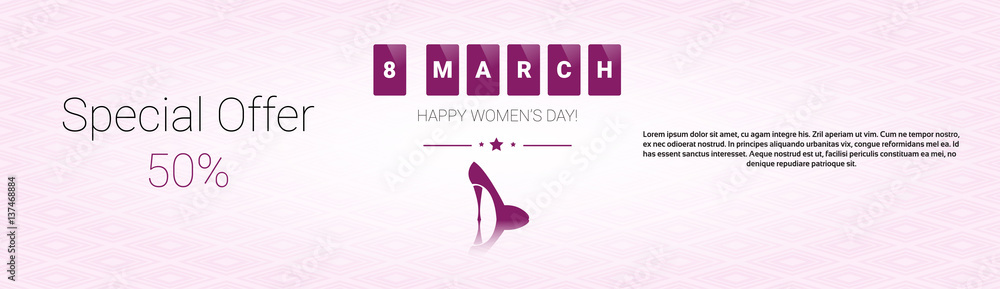 8 March International Women Day Sale Shopping Discount Flat Vector Illustration 8 March International Women Day Sale Shopping Discount Flat Vector Illustration