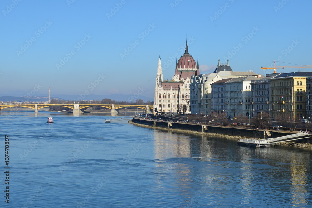 Budapest, Magaretenbrücke, Donau, Budapest