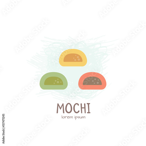 Vector illustration of Mochi - japanese dessert