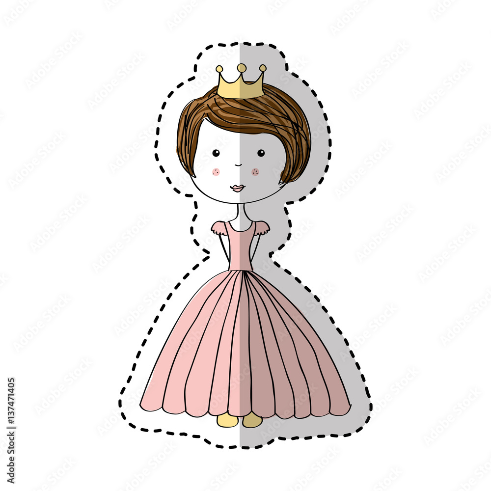 Fototapeta premium little princess drawing isolated icon vector illustration design