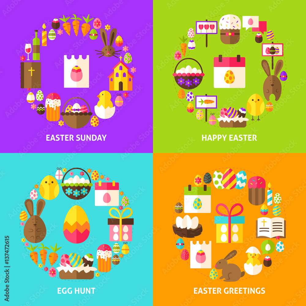 Obraz premium Easter Holiday Concepts Set