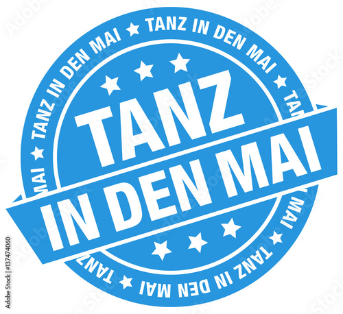 Button Banner "Tanz in den Mai" blau flat